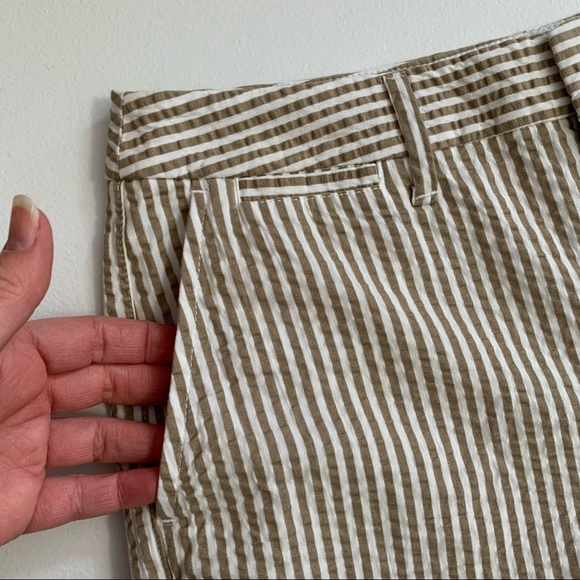 A New Day Size 4 Preppy Tan/Brown Seersucker Chino Shorts NWT - Picture 3 of 15